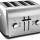 KitchenAid - 4-Slice Contour Silver Toaster with Manual High-Lift Lever - KMT4115CU