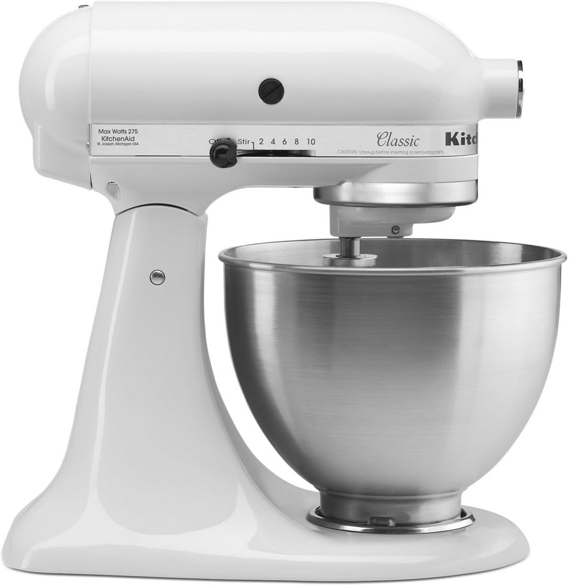 KitchenAid - 4.5 QT Classic Series White Tilt-Head Stand Mixer - K45SSWH