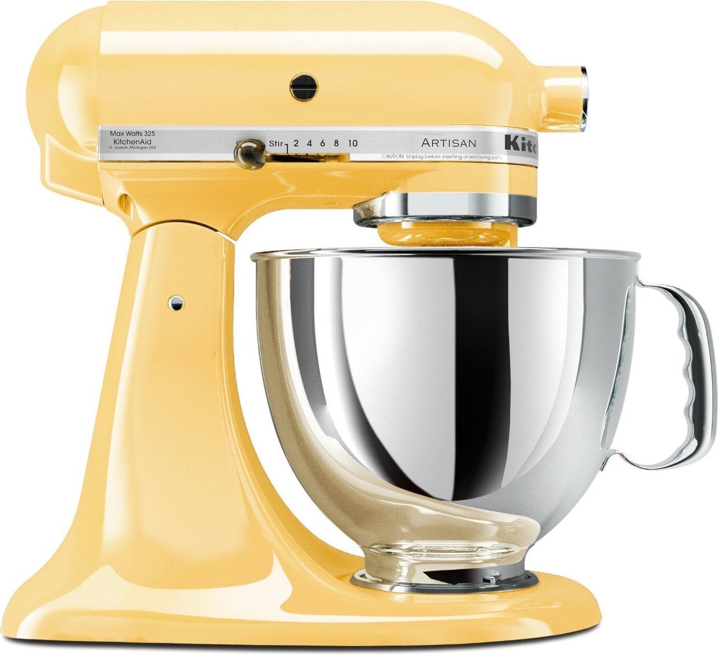 KitchenAid - 5 QT Artisan Majestic Yellow Tilt-Head Stand Mixer - KSM150PSMY