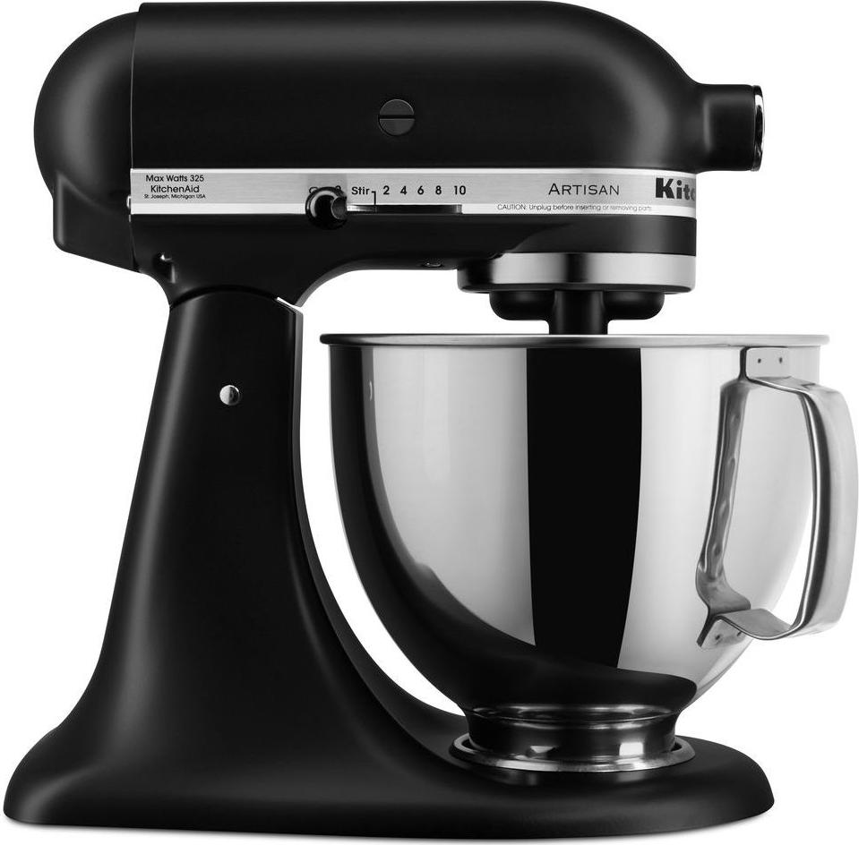 KitchenAid - 5 QT Artisan Matte Black Tilt-Head Stand Mixer - KSM150PSBM