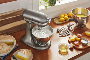 KitchenAid - 5 QT Artisan Medallion Silver Tilt-Head Stand Mixer with Accessory Pack - KSM195PSMS