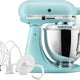 KitchenAid - 5 QT Artisan Mineral Water Blue Tilt-Head Stand Mixer - KSM150PSMI