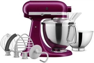 KitchenAid - 5 QT Beetroot Artisan Tilt-Head Stand Mixer with Premium Accessory Pack - KSM195PSBE