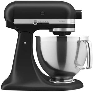 KitchenAid - 5 QT Black Matte Artisan Tilt-Head Stand Mixer with Premium Accessory Pack - KSM195PSBM