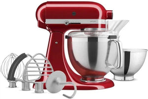 KitchenAid - 5 QT Candy Apple Red Artisan Tilt-Head Stand Mixer with Premium Accessory Pack - KSM195PSCA