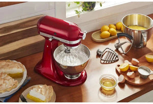 KitchenAid - 5 QT Candy Apple Red Artisan Tilt-Head Stand Mixer with Premium Accessory Pack - KSM195PSCA