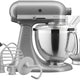 KitchenAid - 5 QT Contour Silver Artisan Tilt-Head Stand Mixer with Premium Accessory Pack - KSM195PSCU