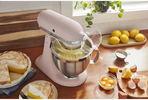 KitchenAid - 5 QT Feather Pink Artisan Tilt-Head Stand Mixer with Premium Accessory Pack - KSM195PSFT