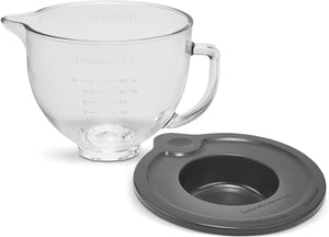 KitchenAid - 5 QT Tilt-Head Glass Bowl with Measurement Markings & Lid - KSM5GB