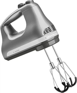 KitchenAid - 6 Speed Contour Silver Hand Mixer with Flex Edge Beaters - KHM6118CU