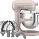 KitchenAid - 7 QT Feather Pink Bowl-Lift Stand Mixer - KSM70SKXXFT