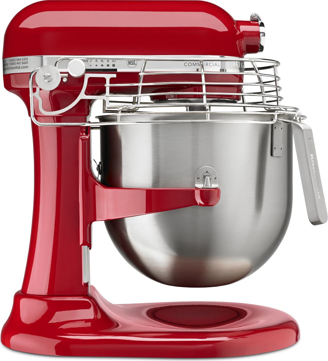 KitchenAid - 8 QT NSF Certified Commercial Series Empire Red Bowl-Lift Stand Mixer with Stainless Steel Bowl Guard - KSMC895ER