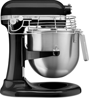 KitchenAid - 8 QT NSF Certified Commercial Series Onyx Black Bowl-Lift Stand Mixer with Stainless Steel Bowl Guard - KSMC895OB