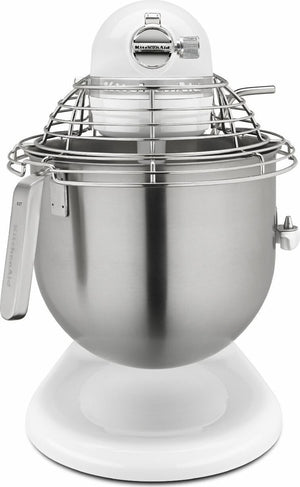 KitchenAid - 8 QT NSF Certified Commercial Series White Bowl-Lift Stand Mixer with Stainless Steel Bowl Guard - KSMC895WH