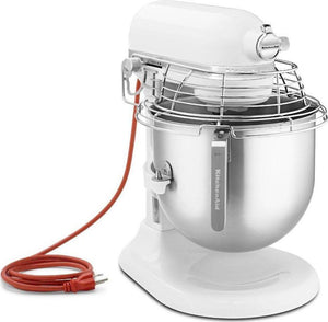 KitchenAid - 8 QT NSF Certified Commercial Series White Bowl-Lift Stand Mixer with Stainless Steel Bowl Guard - KSMC895WH