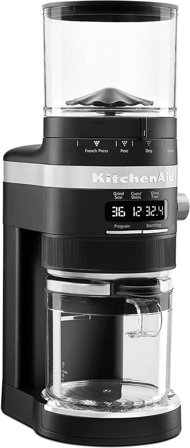 KitchenAid - Black Matte Burr Coffee Grinder - KCG8433BM