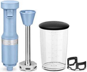 KitchenAid - Blue Velvet Cordless Variable Speed Hand Blender with Chopper and Whisk Attachment - KHBBV83VB