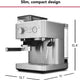 KitchenAid - Brushed Stainless Steel Semi-Automatic Espresso Machine with Burr Grinder - KES6551SX