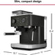 KitchenAid - Cast Iron Black Semi-Automatic Espresso Machine with Burr Grinder - KES6551BK