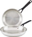 KitchenAid - Pack of 2, 5-Ply Clad Polished Stainless Steel Fry Pan Set - 30051