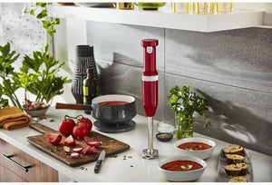 KitchenAid - Variable Speed Cordless Hand Blender with Accessories Empire Red - KHBBV83ER