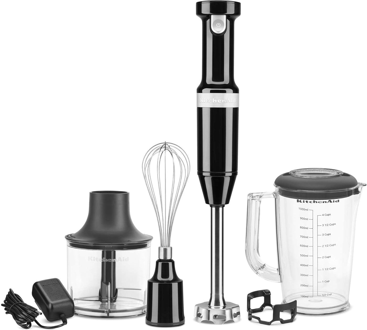 KitchenAid - Variable Speed Cordless Hand Blender with Accessories Onyx Black - KHBBV83OB