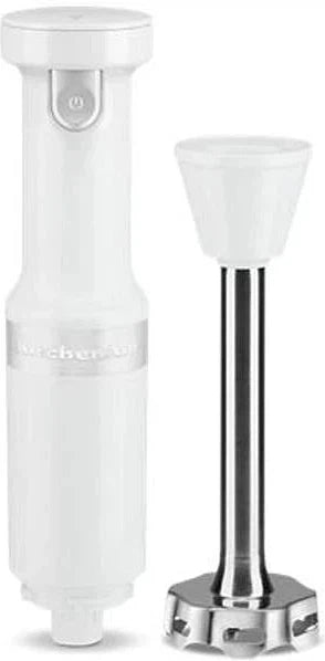 KitchenAid - White Cordless Variable Speed Hand Blender with Chopper and Whisk Attachment - KHBBV83WH