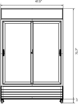 Kool-It - 48" Sliding Glass Door Merchandiser Refrigerator - KSM-40