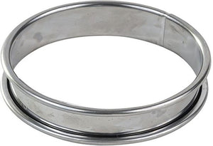 Louis Tellier - 10.23" Stainless Steel Deep Tart Ring With Rolled Edges - 834980