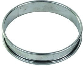 Louis Tellier - 10.23" Stainless Steel Tart Ring With Rolled Edges - 824980