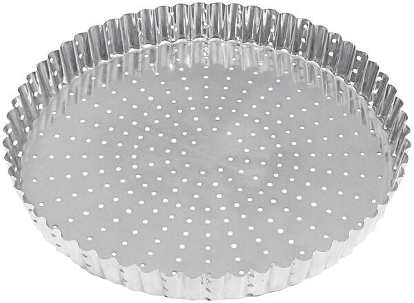 Louis Tellier - 11.02" Tin Plate Perforated Fluted Tart Mould - 126335