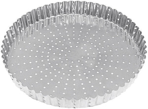 Louis Tellier - 11.02" Tin Plate Perforated Fluted Tart Mould - 126335