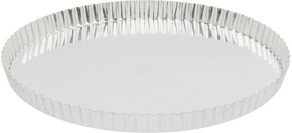 Louis Tellier - 11.81" x 11.02" x 0.98" Tin Plate Round Fluted Tart Mould With Removable Bottom - 126442