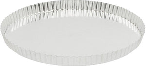 Louis Tellier - 11.81" x 11.02" x 0.98" Tin Plate Round Fluted Tart Mould With Removable Bottom - 126442