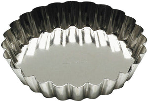 Louis Tellier - 3.93" Tin Plate Round Fluted Trtlet Mould, Set of 12 - 193570