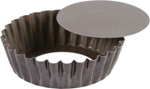 Louis Tellier - 5.90" Non-Stick Round Fluted Cake Mould With Removable Bottom - 224820