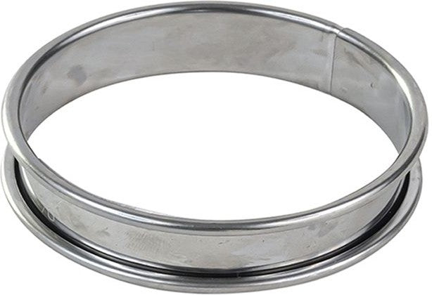 Louis Tellier - 7.08" Stainless Steel Deep Tart Ring With Rolled Edges - 834944