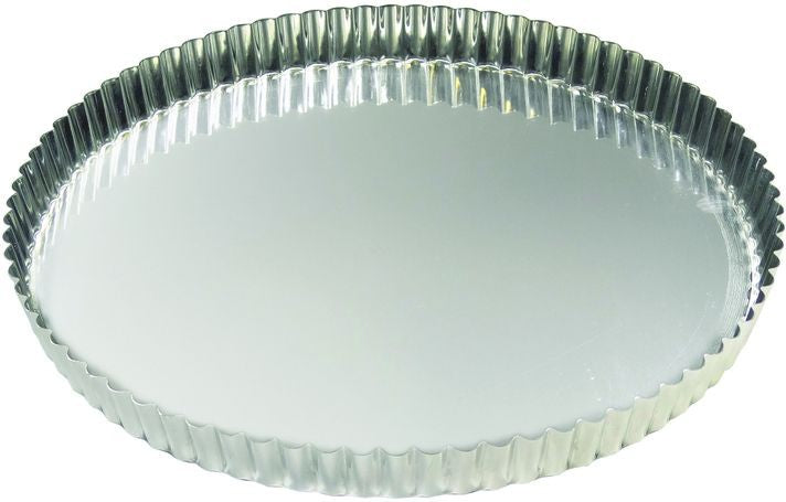 Louis Tellier - 7.87" Tin Plate Round Fluted Tart Mould - 126320