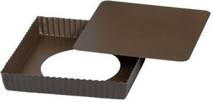 Louis Tellier - 9.05" Non-Stick Square Fluted Tart Mould With Removable Bottom - 226810