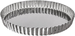 Louis Tellier - 9.44" x 9.05" x 0.98" Tin Plate Round Fluted Tart Mould With Removable Bottom - 126430