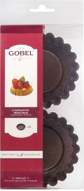 Louis Tellier - Non-Stick Fresh Fruit Fluted Tartlet Mould With Removable Bottom, Set of 6 - 295790