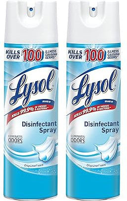 Lysol - 350 gm Crisp Linen Disinfectant Sprayer Bottles, Pack of 12 - 58344052