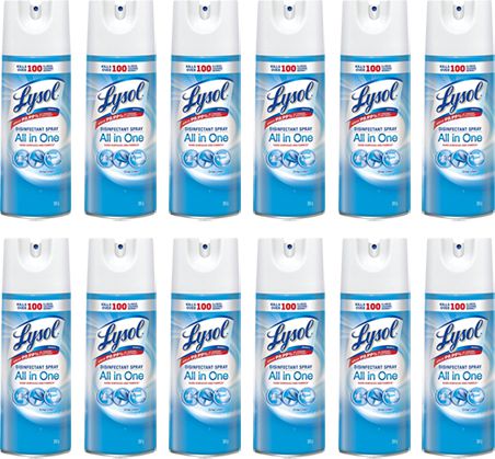 Lysol - 350 gm Crisp Linen Disinfectant Sprayer Bottles, Pack of 12 - 58344052