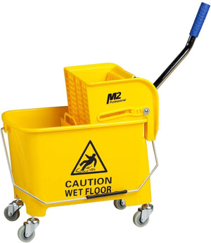 M2 Professional - 22 Qt Yellow Junior Mop Bucket with Side Press Wringer - M2PBWS1011YE