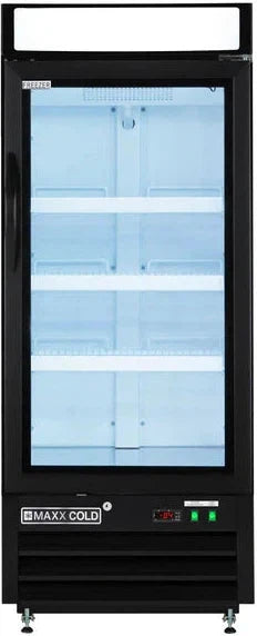 Maxx Cold - 12 Cu ft. Black Glass Single Door Merchandiser Freezer - MXM1-12FBHC