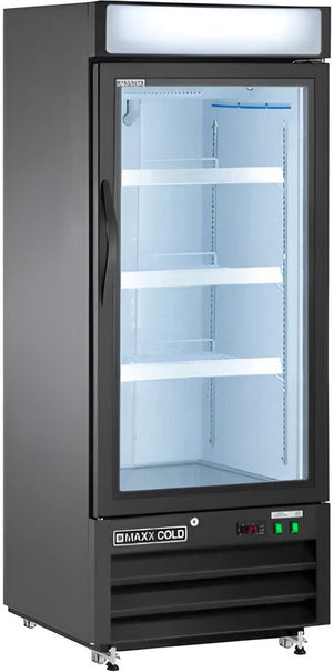 Maxx Cold - 12 Cu ft. Black Glass Single Door Merchandiser Refrigerator - MXM1-12RBHC