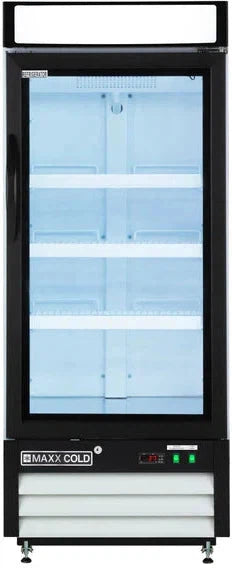 Maxx Cold - 12 Cu ft. White Glass Single Door Merchandiser Refrigerator - MXM1-12RHC