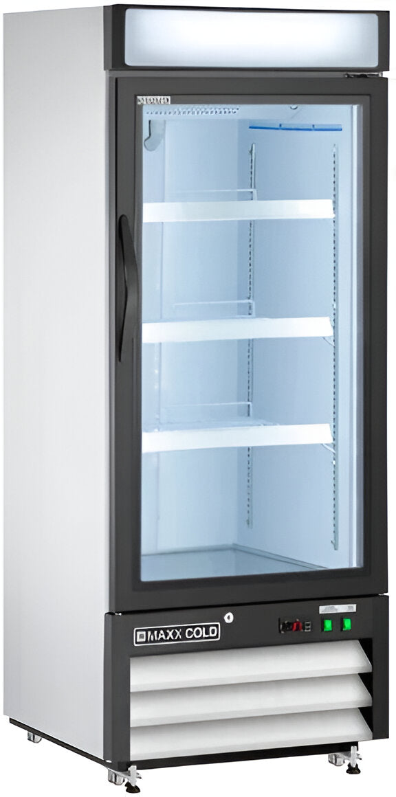 Maxx Cold - 12 Cu ft. White Glass Single Door Merchandiser Refrigerator - MXM1-12RHC