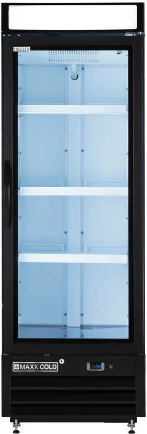 Maxx Cold - 16 Cu ft. Black Glass Single Door Merchandiser Freezer - MXM1-16FBHC