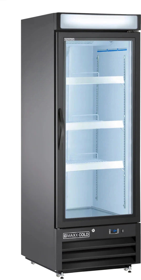 Maxx Cold - 16 Cu ft. Black Glass Single Door Merchandiser Freezer - MXM1-16FBHC